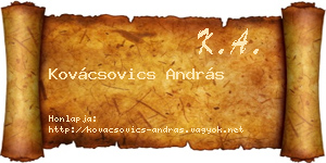 Kovácsovics András névjegykártya