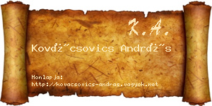 Kovácsovics András névjegykártya